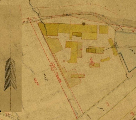 Kartenausschnitt um 1912 mit den Bebauungsdetails