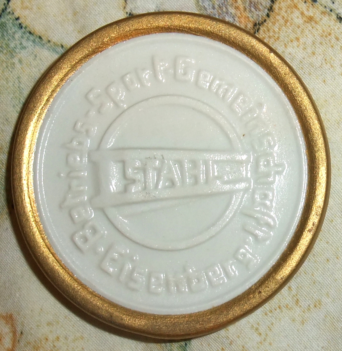 Medaille B.S.G. STAHL mit Goldrand - Rückseite