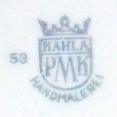 Beispielhafte Marke von VEB Porzellanmalerei Kahla (PMK)