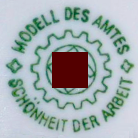 Emblem vom Amt Schönheit der Arbeit auf Porzellan