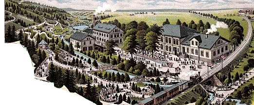 Grußkarte um 1900: Gasthof Kiautschau an der Bahnstation Remse bei Kleinbernsdorf Grußkarte um 1900: Gasthof Kiautschau an der Bahnstation Remse bei Kleinbernsdorf