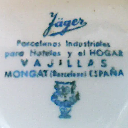 Jäger. Porcelanas Industriales. pere Hoteles y el HOGAR VAJILLAS. MONGAT (Barcelona) ESPANA. Castello (Jäger. Industrieporzellan. Fürs Hotel und Heimgeschirr. Montgat (Barcelona) Spanien. Castello)